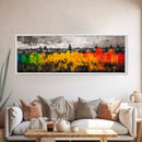 Autumn Trees, Village Scene, Vibrant Fall Decor, Warm Seasonal Print, Nature Inspired Artwork, Living Room Wall Art, Framed Canvas Print