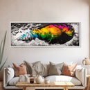 Vibrant Shell, Ocean Waves, Abstract Nautical, Canvas Print, Coastal Wall Decor, Colorful Beach Art, Living Room Accent, Unique Gift