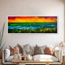 Vibrant, Ocean Sunset, Abstract, Beach, Canvas Print, Colorful Wall Art, Living Room Decor, Coastal Landscape, Modern Art, Large Wall Art