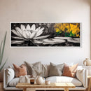 Lotus Flower, Zen Wall Art, Minimalist Decor, Canvas Print, Black and White Botanical Art, Spa Room Decor, Meditation Space, Modern Artwork