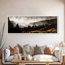 Misty Valley, Rustic Mountain, Moody Landscape, Nature Wall Art, Framed Canvas Print, Cabin Decor, Boho Art, Adventure Inspired Decor