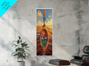 Oar, Flowers, Sea, Paddle - Framed Canvas Print, Coastal Boho Art, Colorful Nautical Decor, Beach House Wall Art, Hallway Canvas Piece