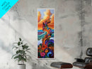 Wave Leaves, Sunset, Canvas Print, Abstract Ocean Wall Art, Bright Boho Decor, Living Room Seascape, Coastal Nature Painting