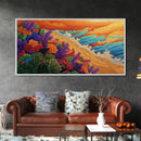 Beach Flowers, Sunset, Coastal Decor Canvas Print, Colorful Ocean Landscape, Tropical Boho Art, Living Room Beach Wall Art