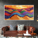 Desert Hills, Color Layers, Sunset Sky, Canvas Print, Boho Abstract Wall Art, Eclectic Bedroom Print, Vibrant Hallway Decor