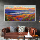 Sunset Ocean, Landscape, Canvas Print, Serene Seascape Painting, Colorful Beach Wall Art, Tranquil Nature Home Decor