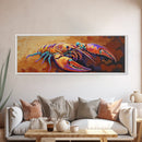 Lobster Art, Bold Seafood, Nautical Kitchen, Coastal Colors, Canvas Print, Dining Room Wall Art, Beach House Decor, Vibrant Sea Life Painting