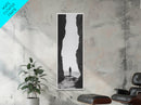 Lone Cowboy, Cliff View, Western Vibes, Silhouette Minimalist, Framed Canvas Print, Farmhouse Wall Art, Masculine Desert Decor