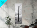 Utility Pole, Coastal Wires, Industrial Sky, Power Lines, Framed Canvas Print, Minimalist Photography, Loft Wall Art, Urban Decor