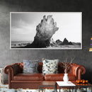 Desert Rock Tower, Surreal Landscape, Modern Nature Art, Canvas Print, Black and White Office Decor, Minimalist Style Piece, Bedroom Wall Art