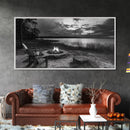 Fire Pit, Lake Sunset, Rustic Outdoors, Autumn Glow, Canvas Print, Cabin Wall Art, Fall Decor, Cozy Fireside Vibe, Nature Escape