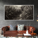 Grassy Trail Path, Earthy Nature Print, Rustic Outdoor Landscape, Wilderness Home Decor, Autumn Hallway Art, Framed Canvas Print