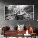 Coral Texture, Ocean Storm, Dramatic Sky, Sea Fossil, Framed Canvas Print, Coastal Nature Art, Fall Entryway Wall Decor, Cabin Wall Art