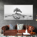 Solitary Tree, Minimalist Nature, Desert Landscape, Canvas Print, Modern Home Decor, Neutral Wall Art, Entryway Accent, Calm Mood Art