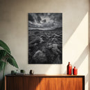 Moss Covered Lava, Iceland Landscape, Moody Nature Scene, Framed Canvas Print, Fall Rustic Decor, Earth Tone Wall Art