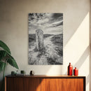 Hiking Marker, Trail Symbol, Windswept Grass, Framed Canvas Print, Outdoor Adventure Wall Art, Nature Lover Gift, Cabin Decor
