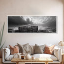 Ocean Harvest, Driftwood Crate, Coastal Mood, Framed Canvas Print, Nautical Wall Decor, Rustic Bathroom Art, Moody Coastal Artwork