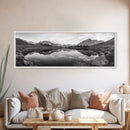 Mirror Lake, Alpine Stillness, Mountain Reflection, Tranquil Landscape, Canvas Print, Minimalist Nature Art, Living Room Wall Art, Neutral Decor