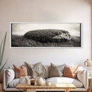 Heather Rock, Grassy Field, Natural Simplicity, Earthy Tones, Canvas Print, Rustic Home Decor, Minimalist Nature Wall Art, Fall Inspired Art