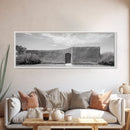 Desert Adobe, Minimal Wall, Architecture Photography, Black and White Art, Framed Canvas Print, Southwestern Decor, Entryway Wall Art