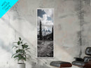 Mountain Landscape, Trail Pathway, Cloudy Sky, Nature Photography, Canvas Print, Rustic Cabin Decor, Adventure Hiker Wall Art