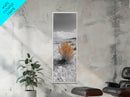 Desert Bush, Orange Foliage, Southwestern Scene, Minimalist Framed Canvas Print, desert landscape wall art, boho room decor