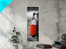 Orange Buoy, Weathered Pier, Nautical Accent, Coastal Wall Framed Canvas Print, beach house bathroom art, rustic ocean decor