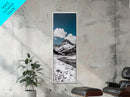 Mountain Peak, Snow Landscape, Nature Scene, Framed Canvas Print, Winter Wall Art, Rustic Cabin Decor, Minimalist Nature Print, Bedroom Wall Decor