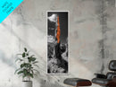 Orange Spire, Desert Rock, Natural Monument, High Contrast Landscape, Framed Canvas Print, Rustic Office Wall Art, Fall Desert Decor