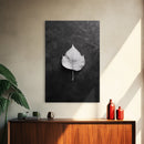 Monochrome Leaf, Nature Minimal, Still Life, Moody Art, Framed Canvas Print, Fall Wall Art, Kitchen Decor, Neutral Modern Aesthetic