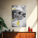 Golden Finned Fish, Underwater Wonder, Ocean Art, Framed Canvas Print, Coastal Wall Art, Bathroom Decor, Minimalist Marine Art