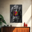 Colorful Ammo Art, Bold Bullets, Neon War, Framed Canvas Print, Urban Wall Art, Edgy Decor, Man Cave Accent, Pop Art Style