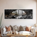 Forest Cave, Woodland Stream, Natural Light, Hidden Path, Framed Canvas Print, Cabin Wall Art, Rustic Decor, Adventure Photography