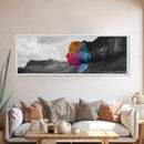 Desert Face Illusion, Abstract Mountain Art, Surreal Nature Scene, Canvas Print, Color Pop Wall Decor, Living Room or Modern Office
