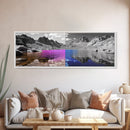 Split Color Lake, Fantasy Water Reflections, Surreal Landscape Scene, Framed Canvas Print, Bedroom Wall Art, Dreamy Nature Style