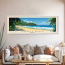 Monkey Beach, Malasyia Panoramic Print, Vacation Gift, Malasyia Wall Art, Beach Painting, Beach Decor, Large Wall Art, Wood Frame Art