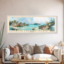 Blue Lagoon Island, Bahamas Watercolor Print, Vacation Gift, Bahamas Wall Art, Beach Painting, Beach Decor, Large Wall Art, Wood Frame Art