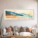 Praia do Sancho, Brazil Watercolor Beach Print, Vacation Gift, Brazil Wall Art, Framed Canvas Print, Framed Beach Painting