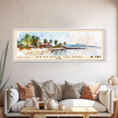 Restinga Island, Brazil Watercolor Print, Vacation Gift, Brazil Wall Art, Beach Painting, Beach Decor, Large Wall Art, Wood Frame Art