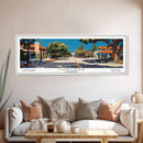 Concord California Panoramic Painting, Mid Century Modern Framed Canvas Print, Retro Pop Art Travel Poster, City Wall Decor, Office Decor