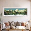 Sandy Springs Georgia Panoramic Painting, Mid Century Modern Framed Canvas Print, Retro Pop Art Travel Poster, City Art, Office Wall Decor, Living Room Art