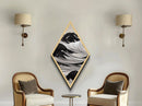 Abstract Wave Motion Diamond Shaped Ocean Scene Black White Canvas Textured Print Coastal Wall Art Living Room Modern Nautical Decor