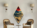 Desert Sunset Mirage Diamond Shaped Sand Dunes Horizon Canvas Textured Print Landscape Art Office Tranquil Western Southwest Decor