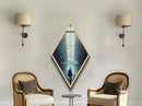 Abandoned Station Walk Diamond Shaped Urban Train Platform Canvas Art Print Post-Apocalyptic Interior Accent Hallway Moody Decor