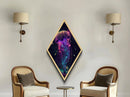 Galactic Jelly Dream Diamond Shaped Bioluminescent Sea Life Canvas Art Print Cosmic Ocean Wall Decor Teen Room Psychedelic Glow