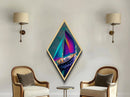 Vivid Sail Escape – Diamond Shaped Colorful Sailing Boat Canvas Art Print with Ocean Breeze and Bright Nautical Coastal Decor