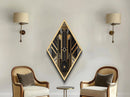 Art Deco Wall art | Framed Canvas Print | Art Deco | Gold & green art | Beautiful art | Midcentury Modern | Office decor | Diamond Shaped