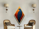 Gothic Raven Diamond Shaped Wall Art, Canvas Embossed Print, Diamond Shaped Wall Decor, Funky Art, Mid-Century Modern Retro Art