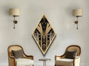 Art Deco Panel - Framed Canvas Textured Art Print - Wood Framed Art - Framed Print - Diamond Shaped Retro Wall Art