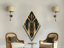 Gold and Green Art Deco Panel Print, Diamond Shaped Wall Art, Retro Home Decor, Roaring 20s Style Wall Art